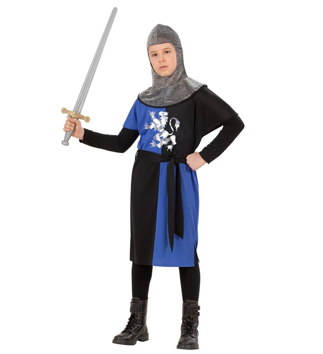 [59756] "GUERRIER MEDIEVAL" - blue (manteau, ceinture, capuche) (5-7 ans)
