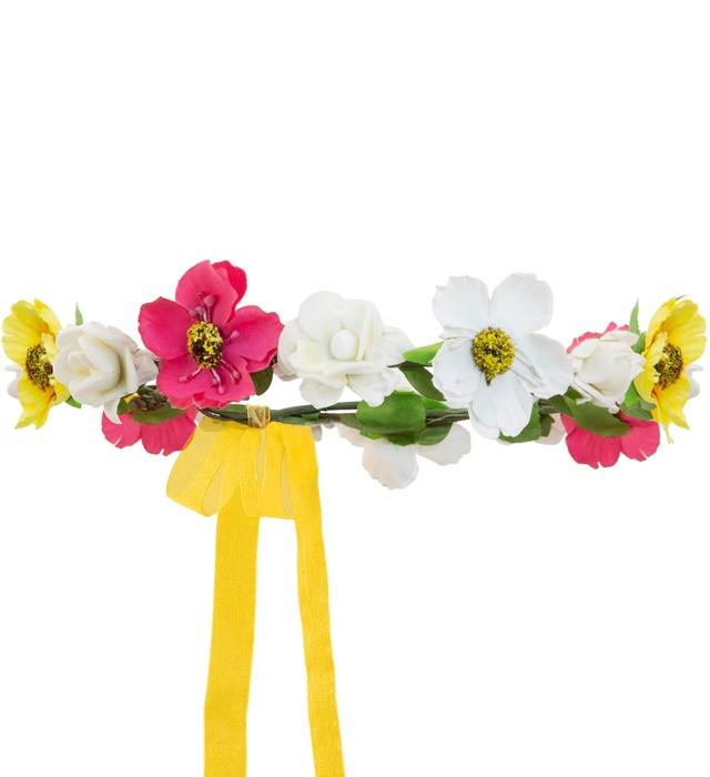 [02440] "DIADEM DE FLEURS AVEC RUBAN"