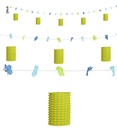 "GUIRLANDE LANTERNE JAUNE/ VERTE AVEC DES FLEURS " 3 m