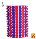 "LANTERNE RAYEE BLEUE/ BLANCHE"  Ø16 cm -h 28 cm - retardateur de flamme