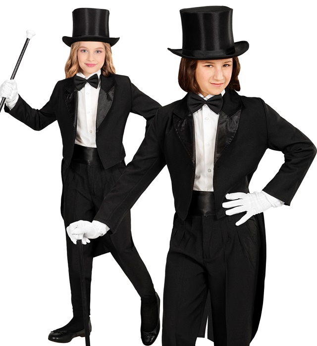 [96855] "QUEUE-DE-PIE ENFANT NOIR AVEC COL EN SATIN" (4-5 ans)