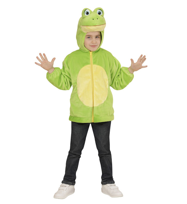 "GRENOUILLE EN PELUCHE DOUX" (veste à capuche et masque)
