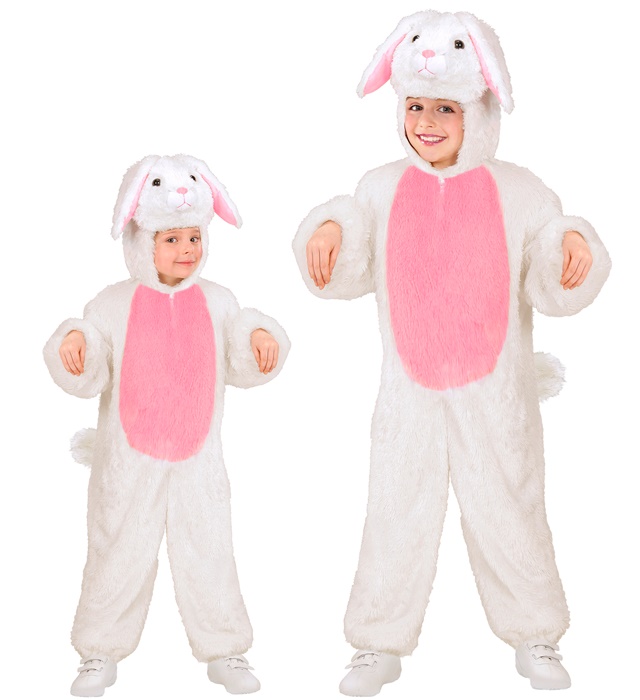 [98084] "LAPIN EN PELUCHE DOUX" (combinaison à capuche et masque) (1-2 ans)