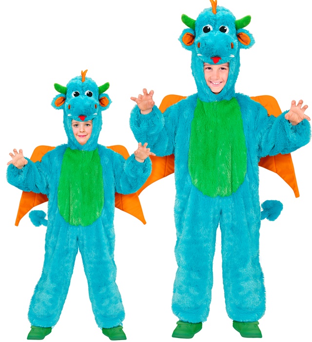 "DRAGON EN PELUCHE DOUX" (combinaison à capuche et masque)