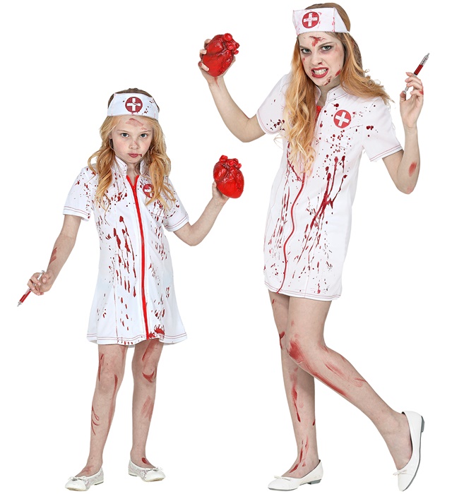 [99025] "INFIRMIERE ZOMBIE" (robe, coiffe) (4-5 ans)