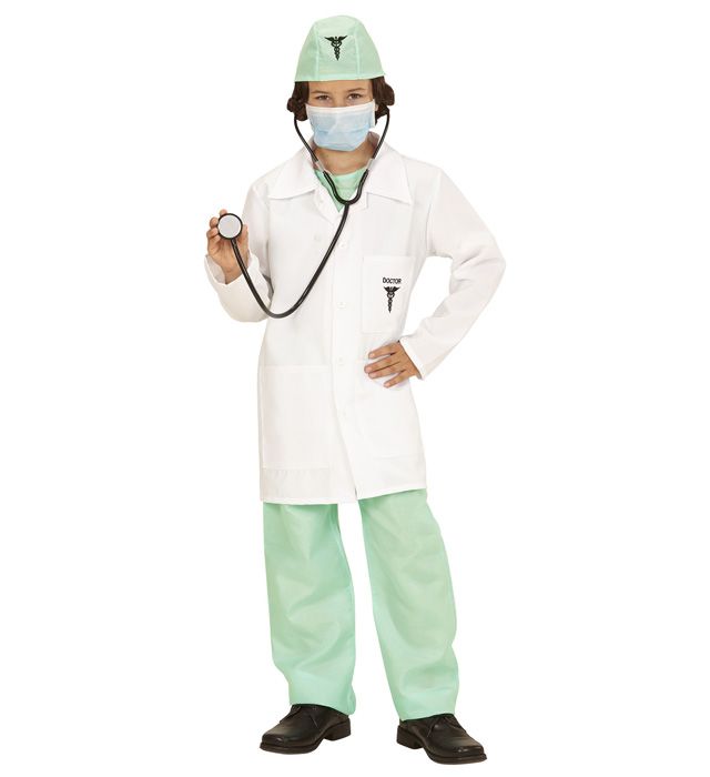 "DOCTEUR" (chemise, pantalon, blouse, coiffe, masque, stetoscope)