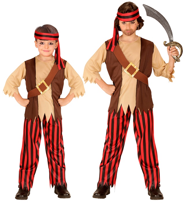 "PIRATE" (chemise avec veston et ceinture, pantalon, bandeau)