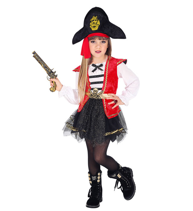 [06985] "CAPITAINE PIRATE" (robe tutu, chapeau avec bandana) (4-5 ans)