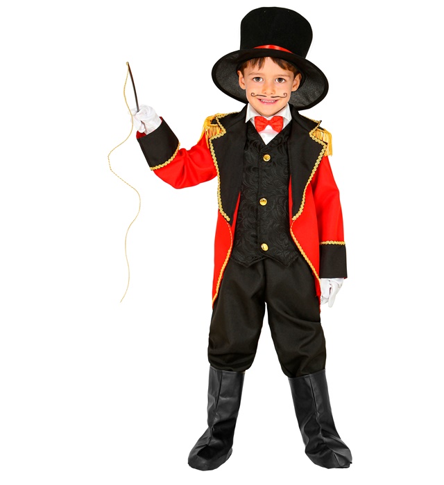 [09929] "DIRECTEUR DE CIRQUE" (manteau avec gilet, fausse chemise avec noeud papillon, pantalon, couvre - bottes, gants) (4-5 ans)