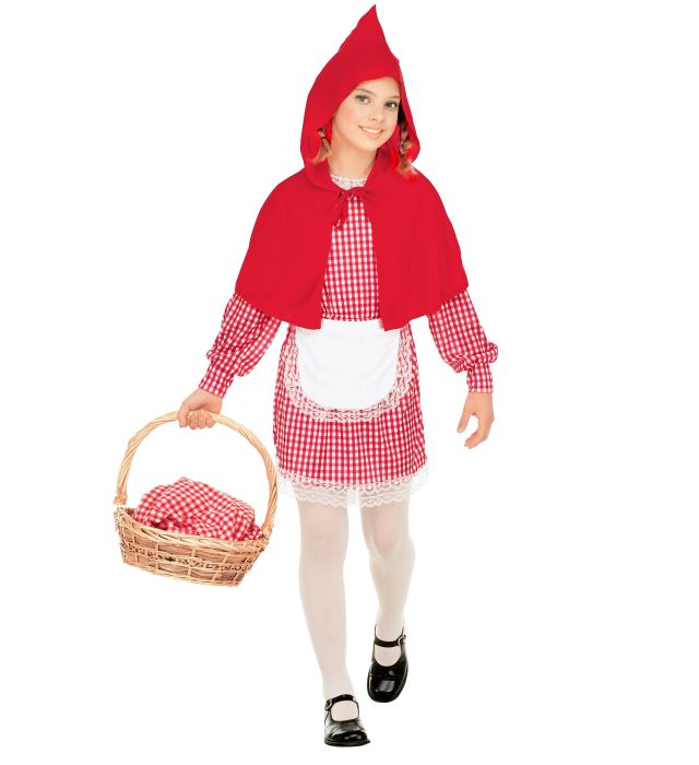 "CHAPERON ROUGE" (robe, tablier, cape avec capuche)