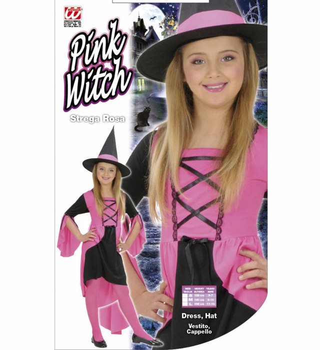 "SORCIERE ROSE" (robe, chapeau)