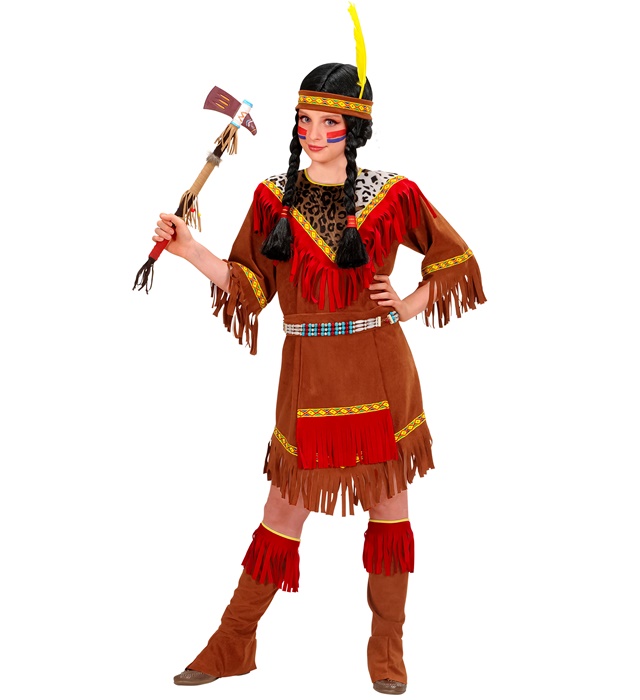 "INDIENNE" (robe, tablier, surbottes, bandeau avec plume)