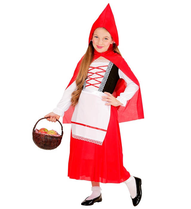 "CHAPERON ROUGE" (robe avec jupon,tablier, cape à capuche)