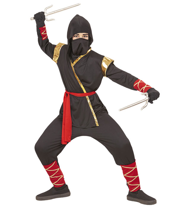 "NINJA" (veste à capuche, pantalon, ceinture, masque, bracelets, jambières)