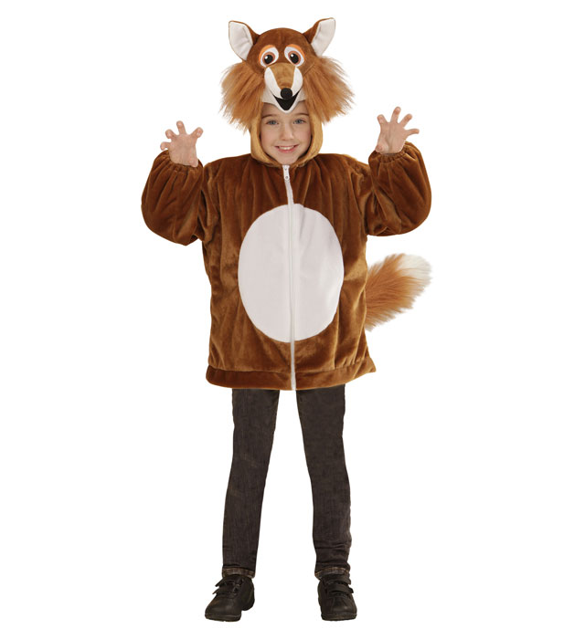 [97447] "RENARD EN PELUCHE DOUX" (veste à capuche et masque) (1-2 ans)