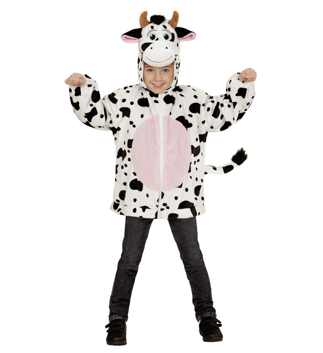 [97453] "VACHE EN PELUCHE DOUX" (veste à capuche et masque) (1-2 ans)