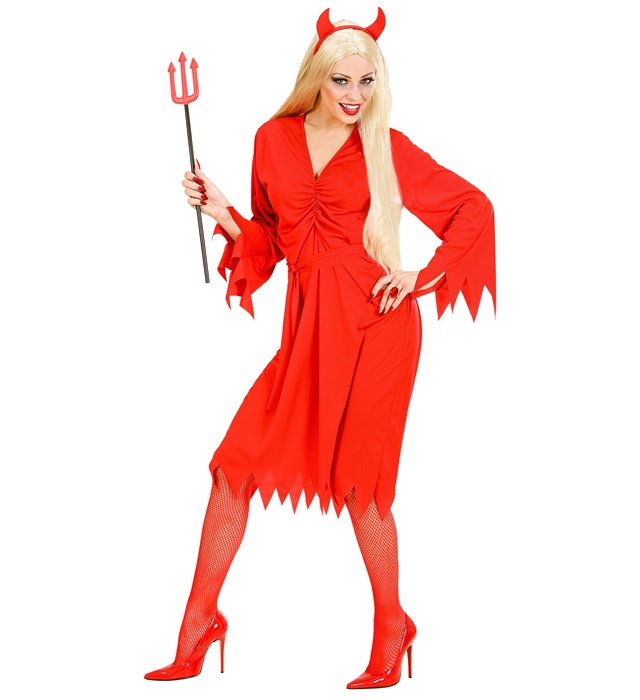 "DEMON FEMME" (robe, ceinture, cornes)