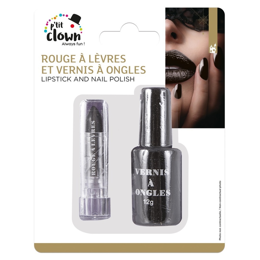 [PTC-10300] Vernis à ongles et rouge à lèvres - noir