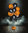 Ballon 23cm Halloween - lot de 10 - orange, noir