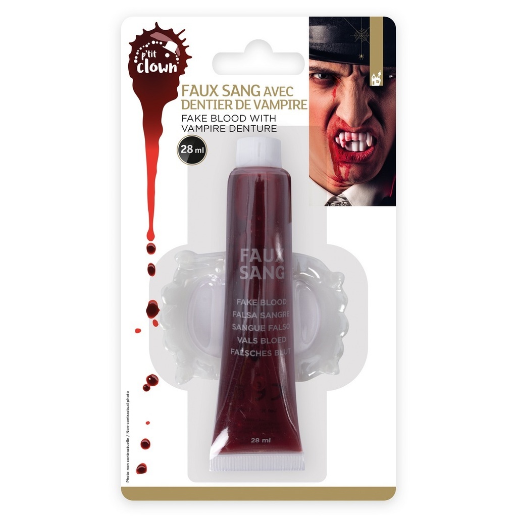 [PTC-10965] Faux sang en gel avec dentier de vampire - 28 ml