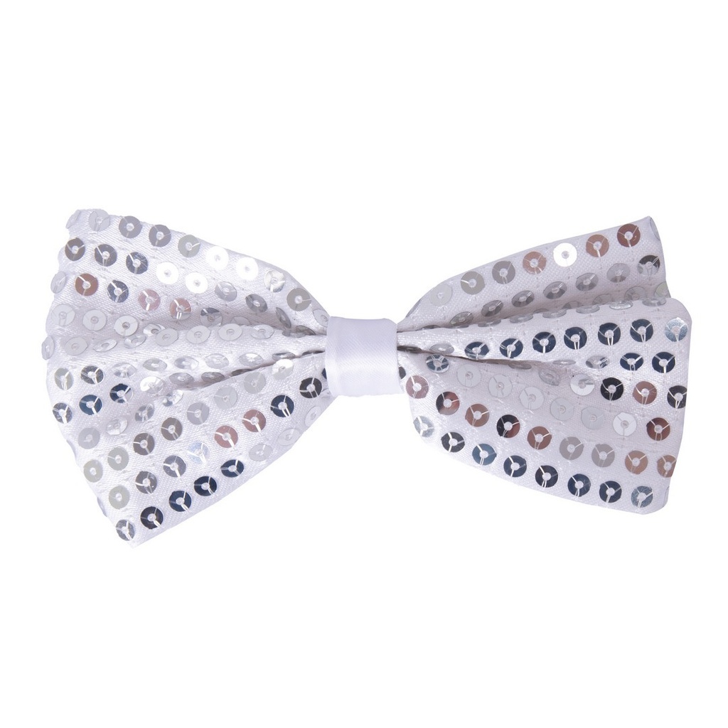 [PTC-11910] Nœud papillon à sequins - argent