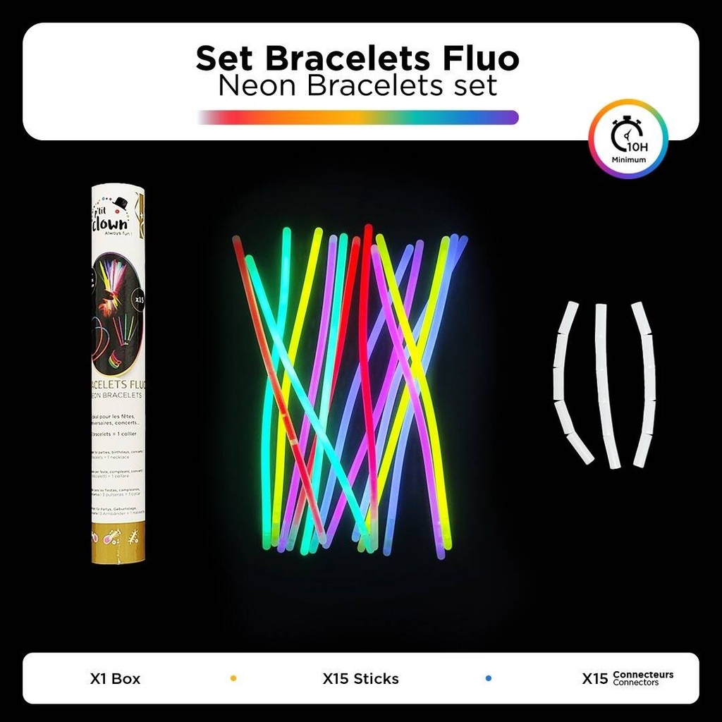 [PTC-14614] Bracelets fluorescents - lot de 15