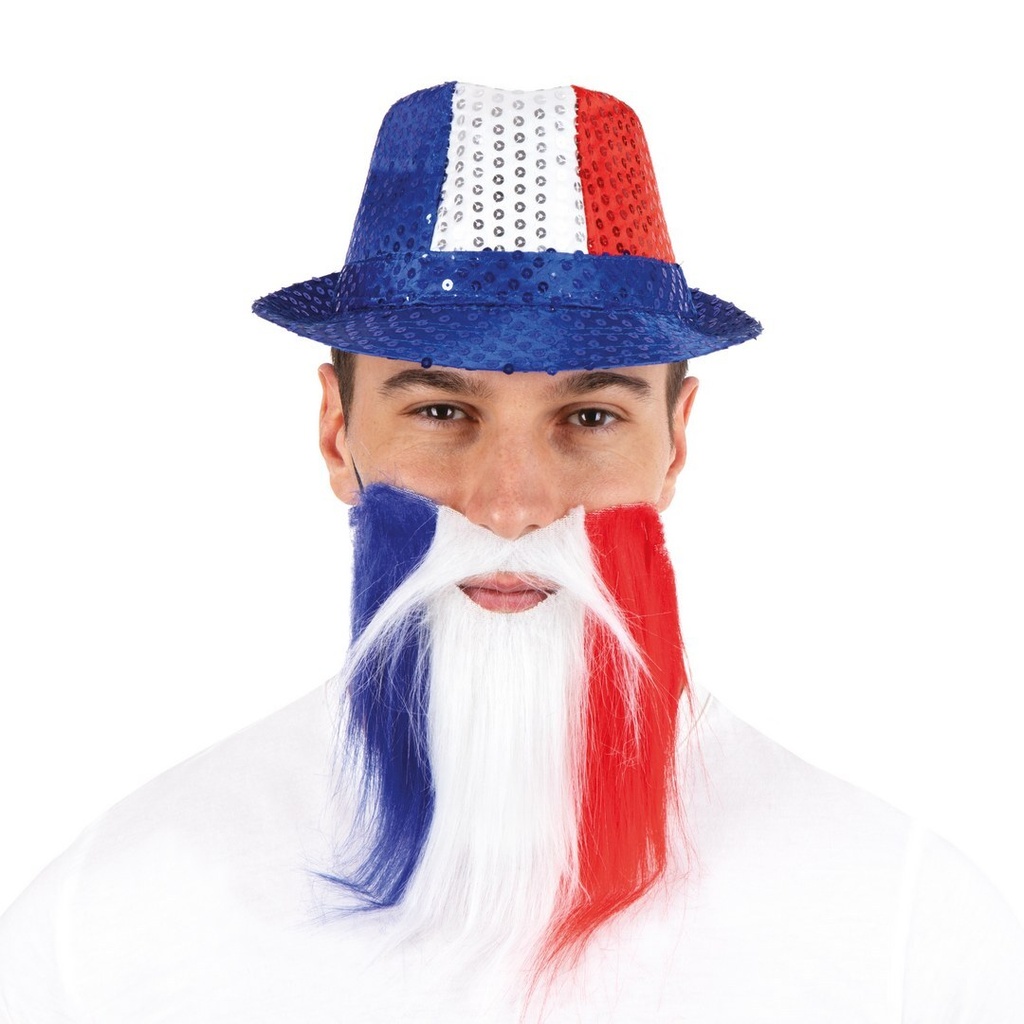 [PTC-18181] Moustache et barbe - bleu, blanc, rouge