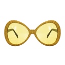 Lunettes disco mouche - or