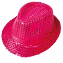 Chapeau borsalino à sequins - adulte - rose