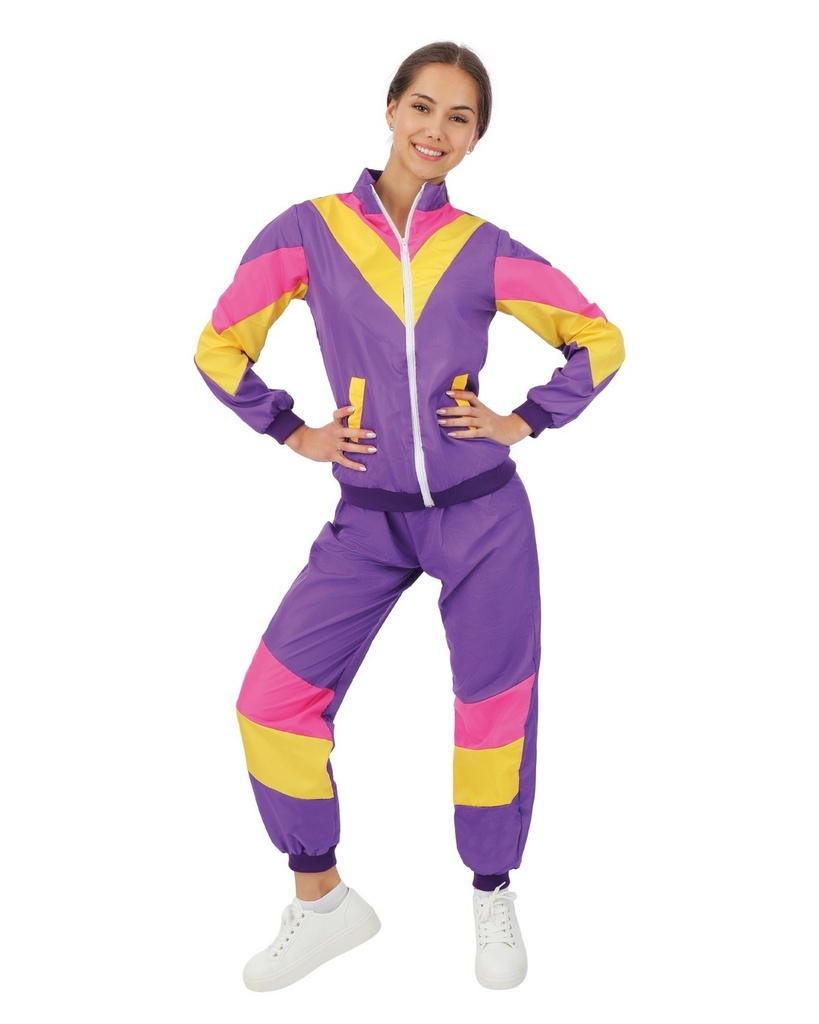 [PTC-21120] Costume survêtement années 80 - adulte femme - violet (S/M)