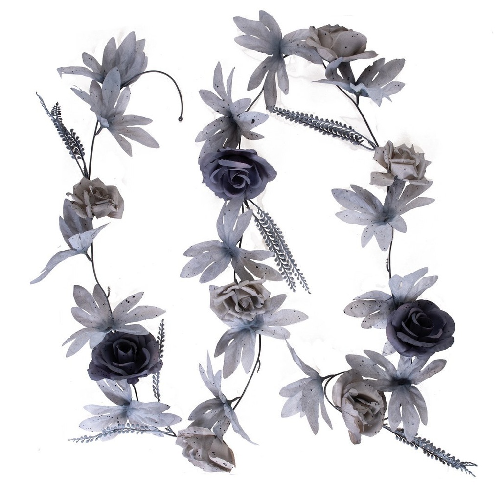 Guirlande de fleurs - 220cm - gris