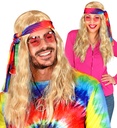 "PERRUQUE HIPPIE BLONDE AVEC BANDEAU TEINTE" en boite