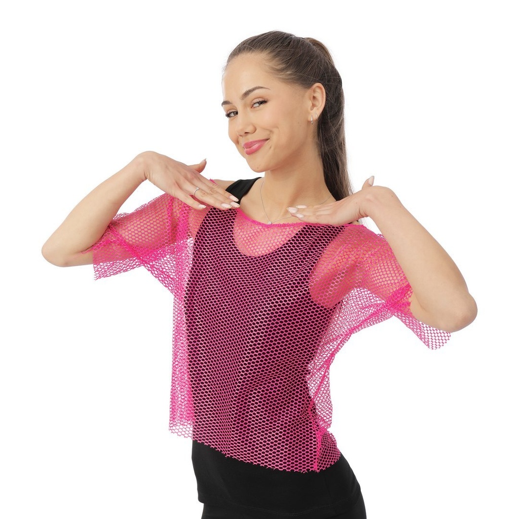 T-shirt résille - rose fluo - adulte