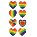 Stickers cœurs arc-en-ciel - lot de 240