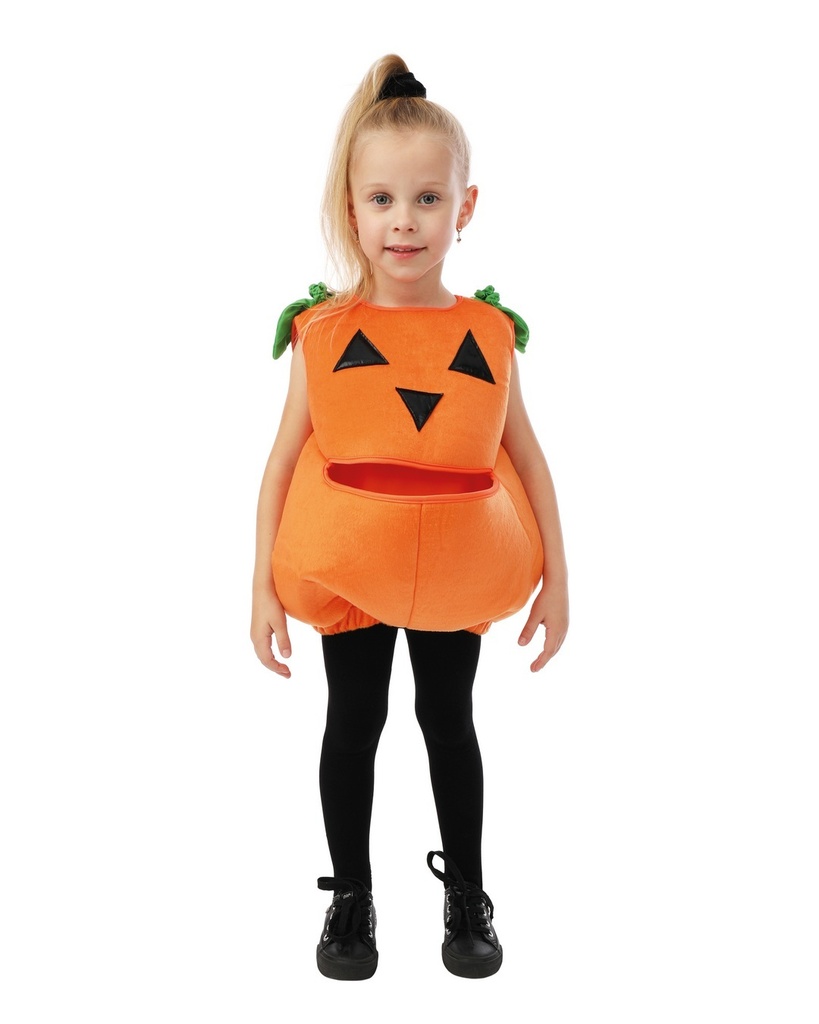 Costume citrouille avec poche à bonbons - enfant