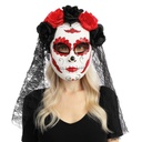Masque Day of the Dead avec fleurs et voile - adulte