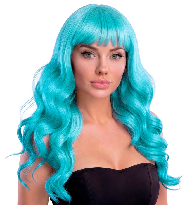 [02995] "PERRUQUE BELLE BLEUE AZUR" en boite