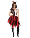 Costume arlequin avec froufrou - noir, rouge - adulte