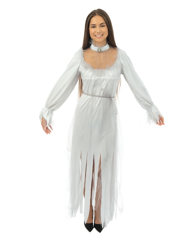 Costume Dame Blanche - blanc, gris - adulte