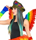 "CASQUETTE EN PAILLETTES ARC EN CIEL AVEC CHEVEUX DE REVE AVEC MECHES"
