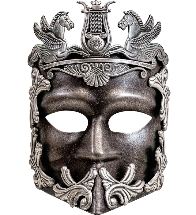 "MASQUE GREC ROMAIN ARGENT"