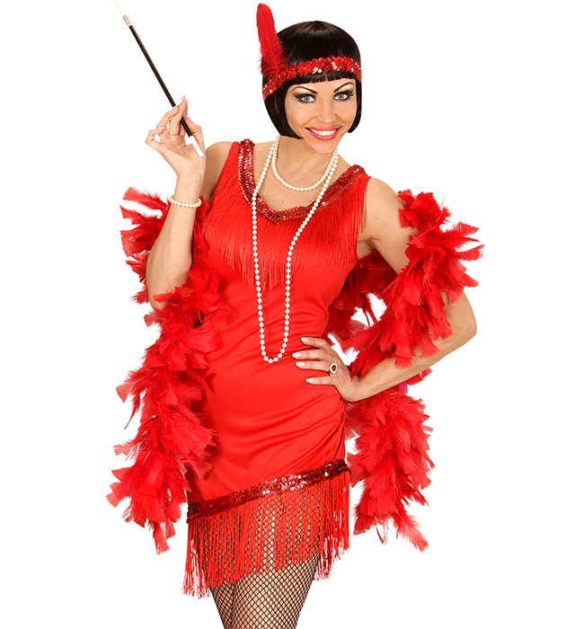 "CHARLESTON" (robe, bandeau avec plume)