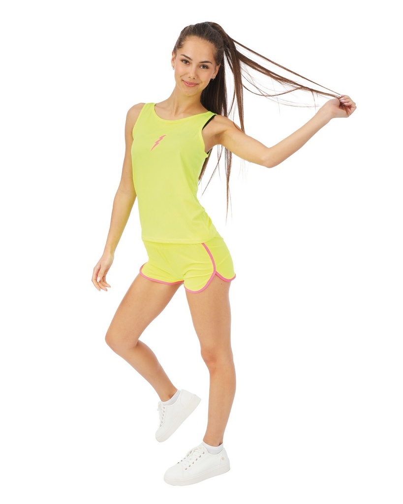 [PTC-24423] Costume Aérobic années 80 - jaune fluo - adulte (S/M)