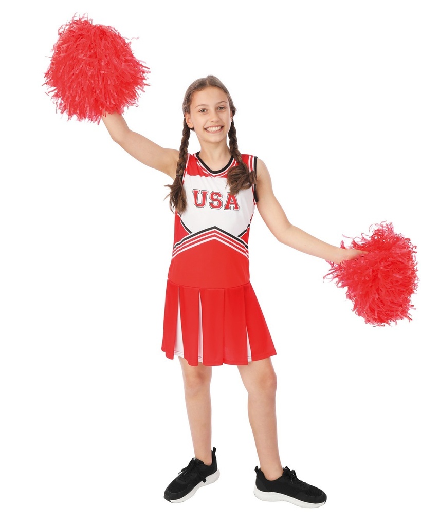 Costume pom-pom girl - rouge - enfant