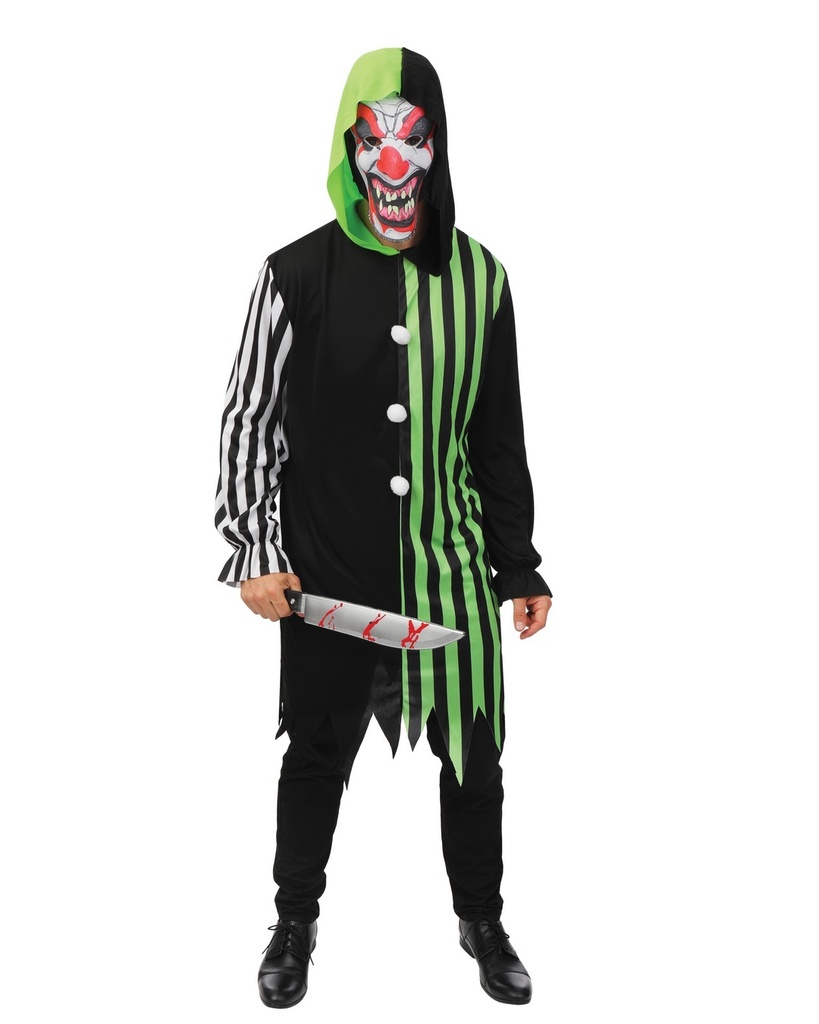Costume arlequin - vert, noir - adulte
