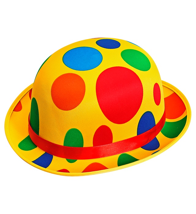 [03119] Satin "DOTTED CLOWN BOWLER HAT"