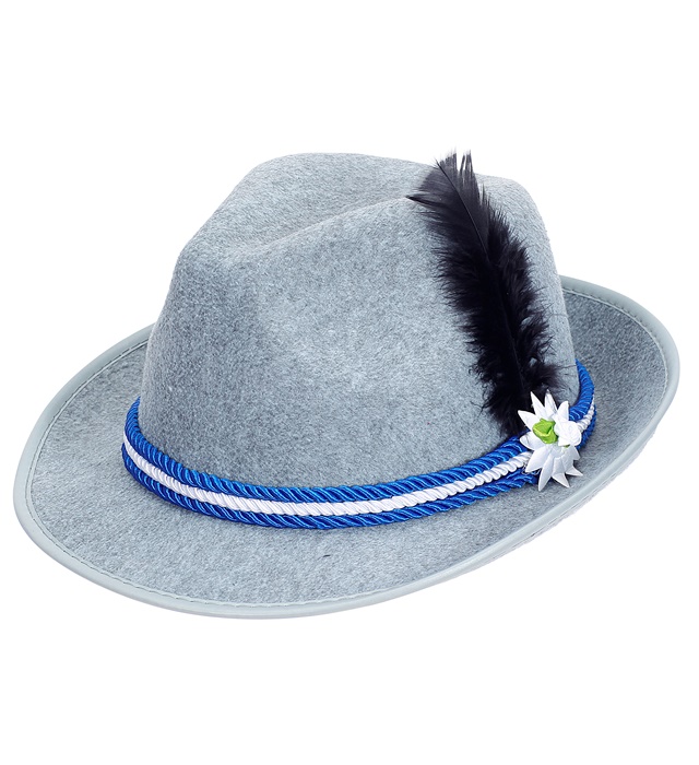 Felt "BAVARIAN FEDORA WITH EDELWEISS & FEATHER"