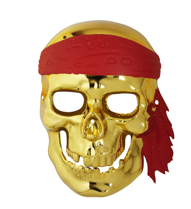 [0313P] "MASQUE DE CRANE PIRATE DORE"