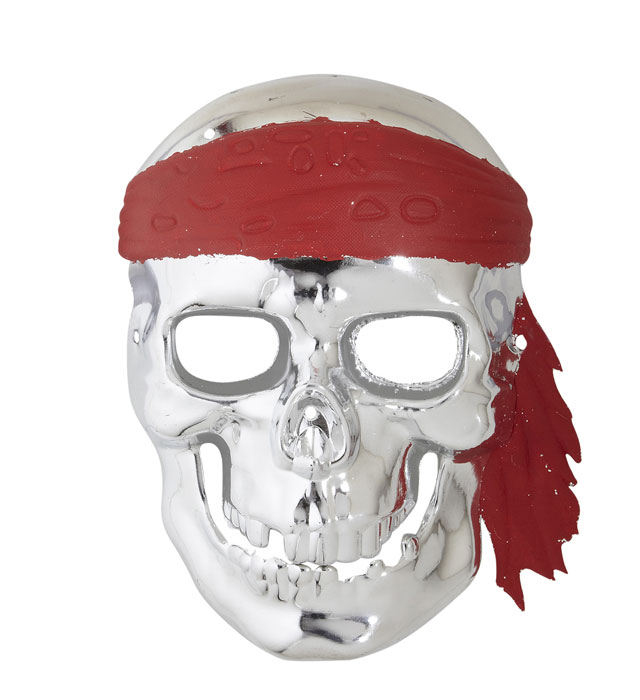 [0314Z] "MASQUE DE CRANE PIRATE ARGENTE"