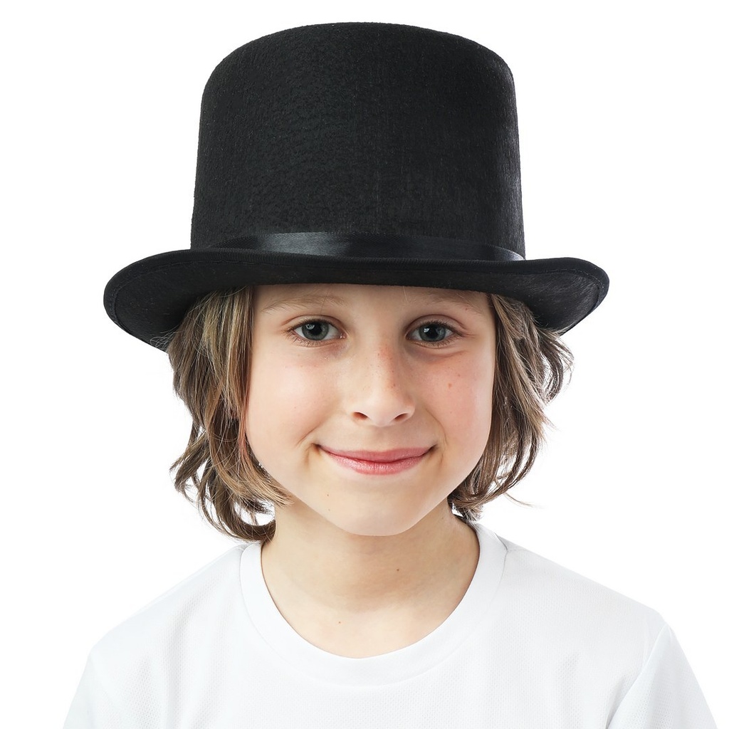 [PTC-40104] Chapeau feutre haut de forme - noir - enfant